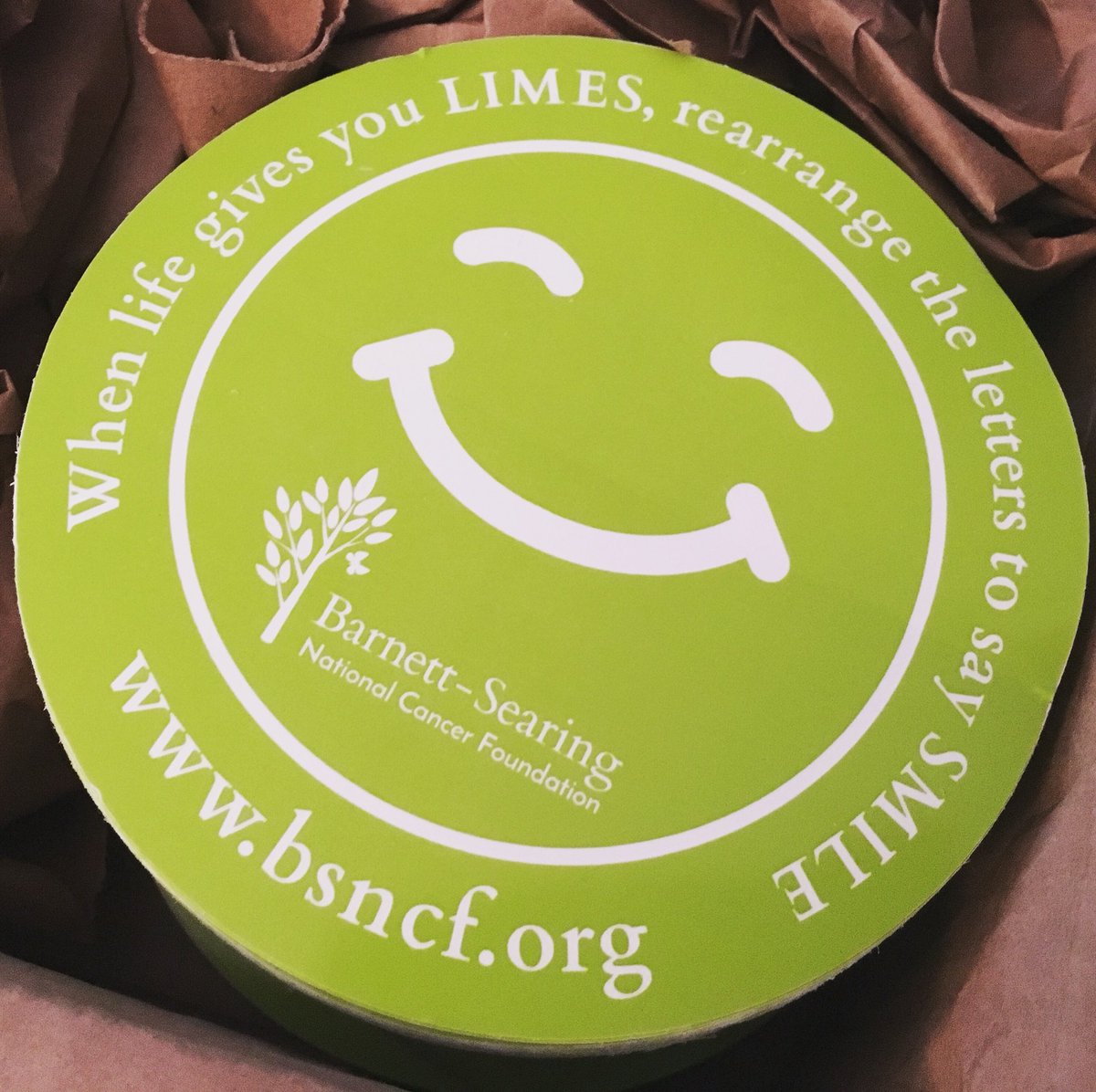 BSNCancerF's tweet photo. When life gives you LIMES, rearrange the letters to say SMILE.  Nominate a female with #cancer to receive a #smilekit today!  #bsncf https://t.co/ffeO09ImFv