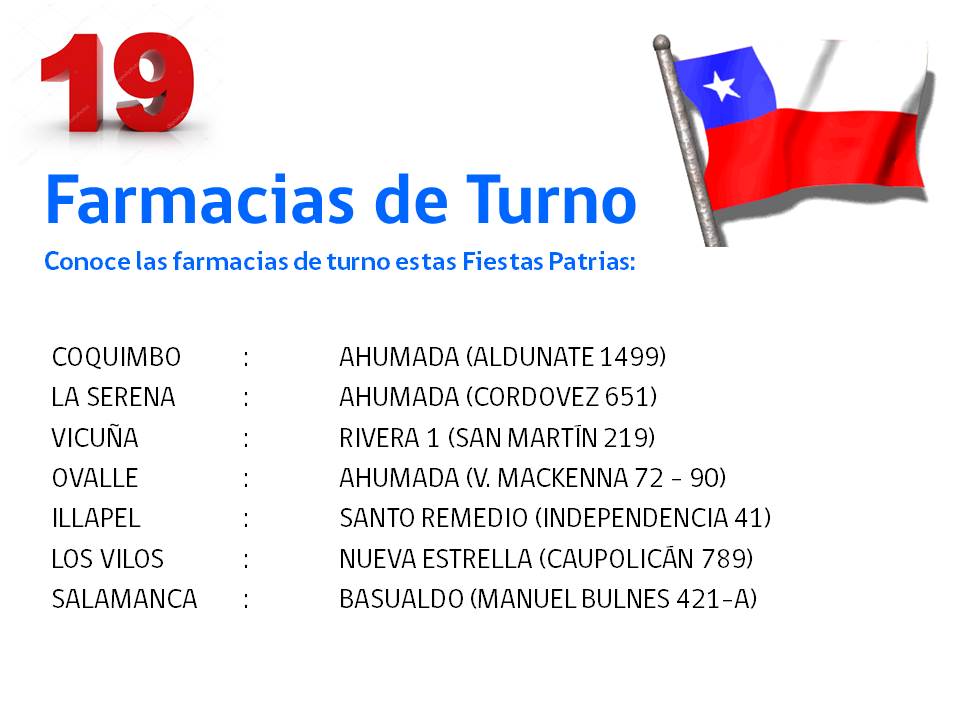 SeremiSalud_Coq's tweet photo. Conoce las farmacias de turno de la región este 19 de septiembre: https://t.co/mlQtKE4iHq