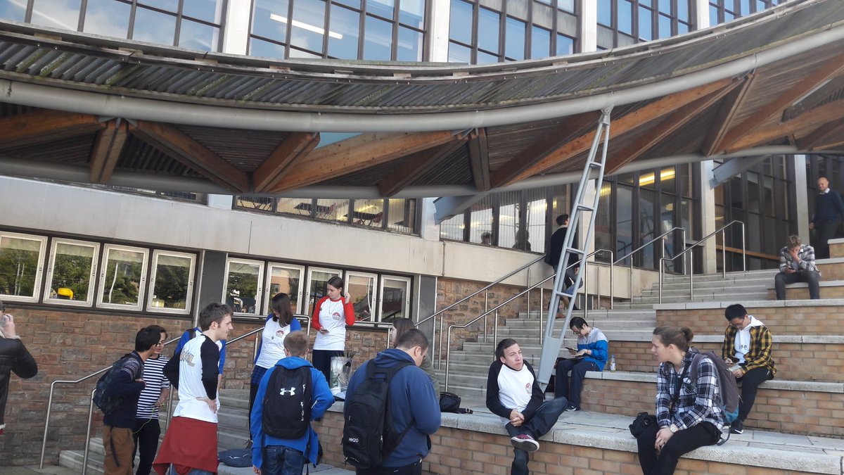 We're outside the Great Hall! Come join us for the Scavenger hunt! We will be starting in approx 15mins