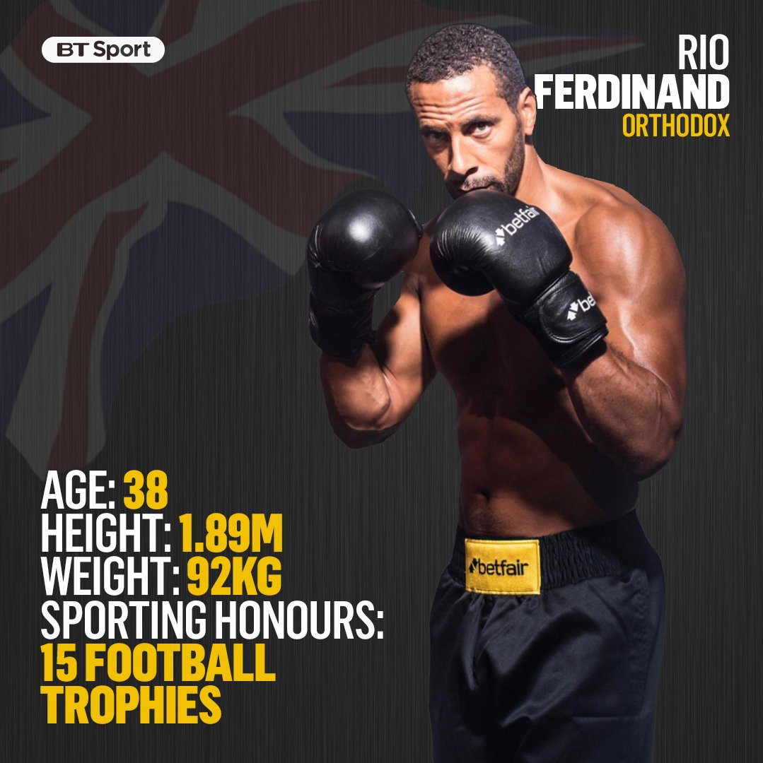 Boxing On Bt Sport Rio Ferdinand Tale Of The Tape