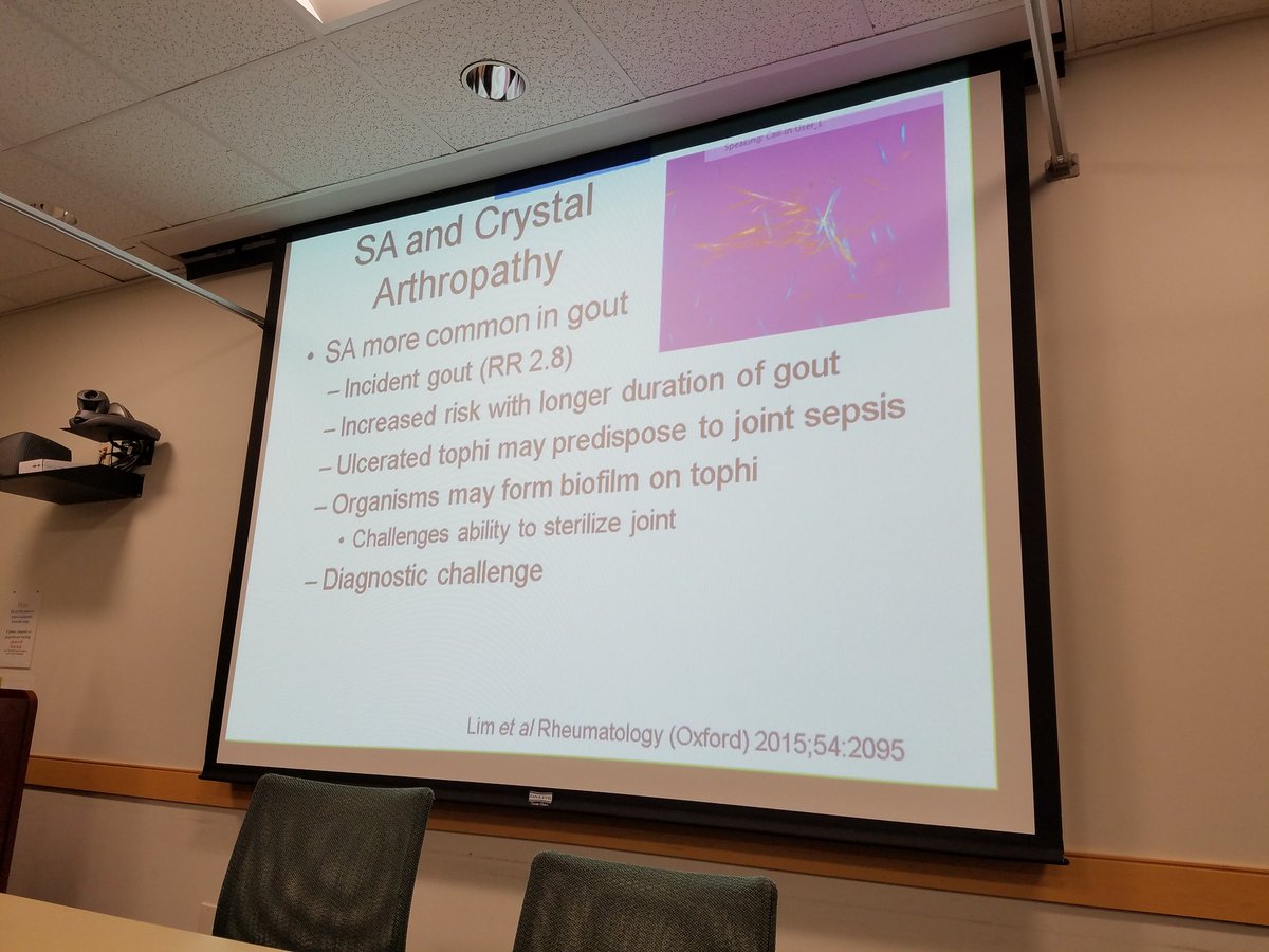 Dr Sandra Nelson: invited GR speaker from ID, ref from former #rheum fellow <a href="/limsianyik/">Lim Sian Yik</a> septic #arthritis &amp; #gout <a href="/MassGeneralMDs/">Mass General MDs</a> #meded