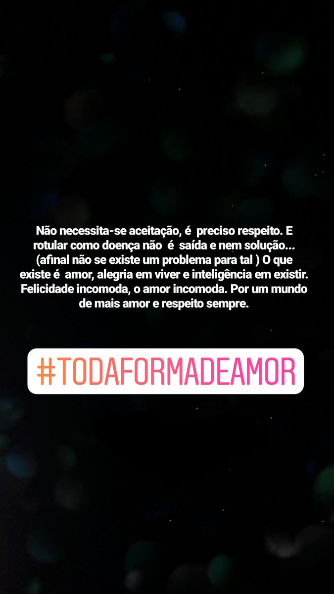 fcsabrinasato's tweet photo. Não é aceitação, é respeito. Existe amor, alegria em viver e inteligência em existir. Amor não é 
Doença. @SabrinaSato ❤✌#TodaFormaDeAmor https://t.co/rxzLxW3A61