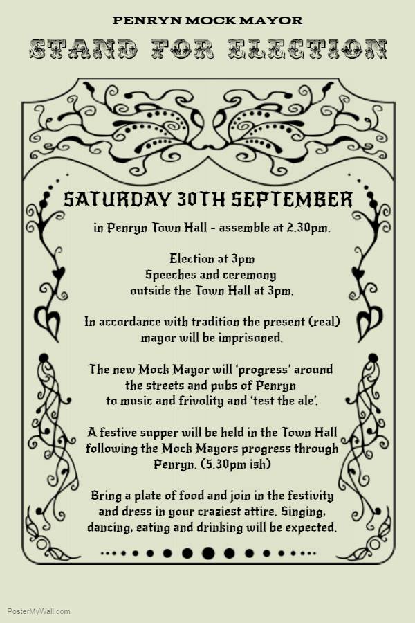 CornishCulture's tweet photo. Join us for Penryn Mock Mayor on the 30th of September .. Please retweet https://t.co/96BeRalFSk