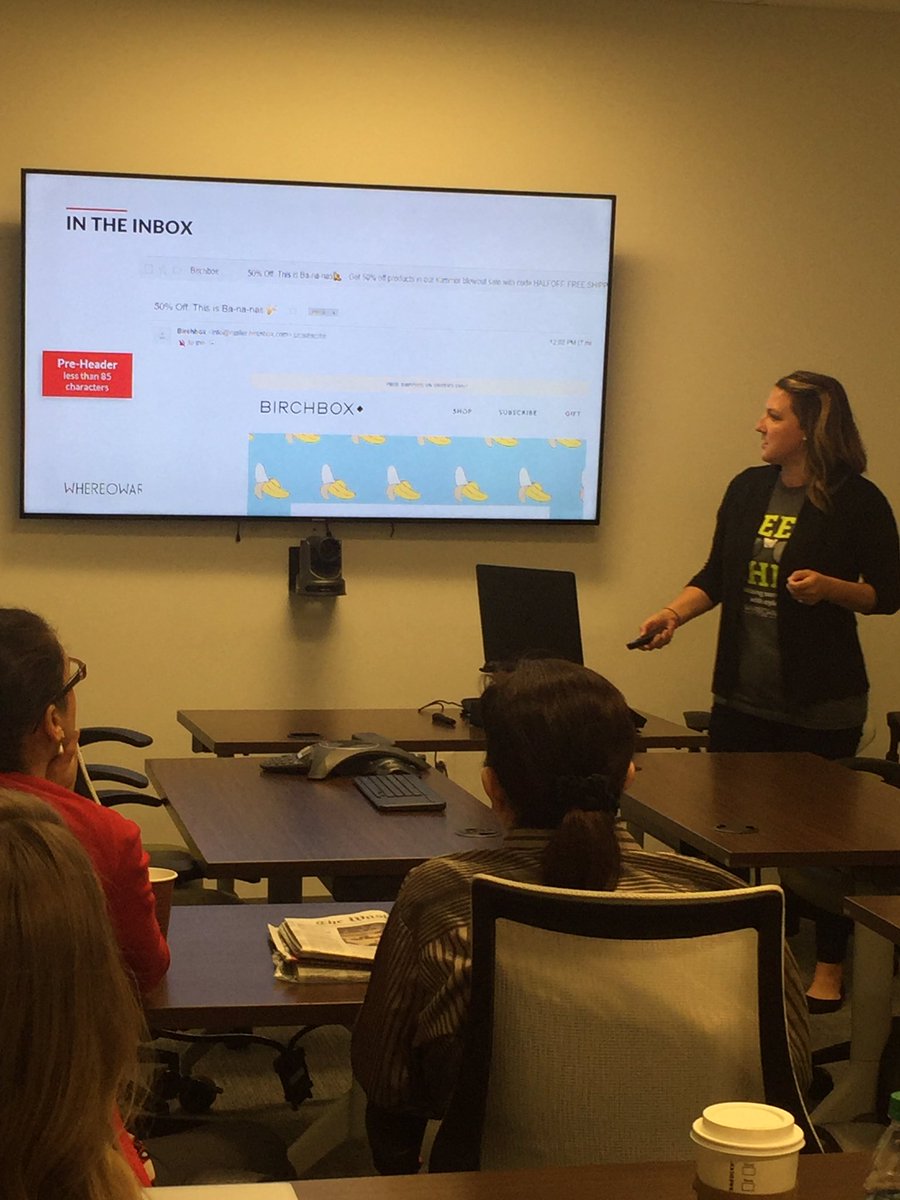 whereoware's tweet photo. Digital Account Manager Brittany kicking things off by breaking down the inbox #emailworkshop https://t.co/hdKEEx0WGn