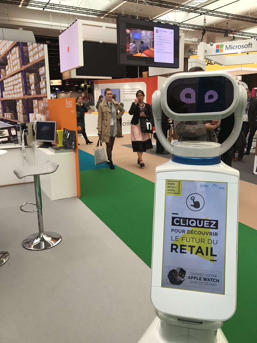 HeaseRobotics's tweet image. #vibrantfuture Hello Critéo, mon rêve c&apos;est de passer sur votre écran qui est aussi grand que le mien !!! #Heasy #robotjoke #parisretailweek