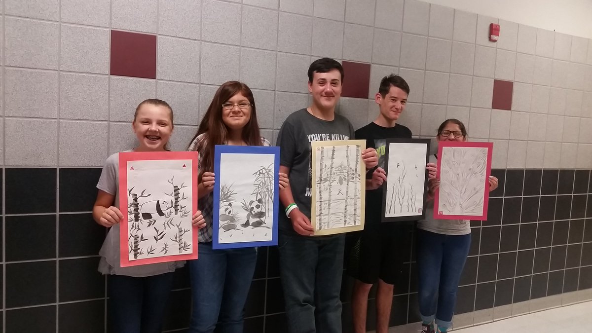 ARTrcms's tweet photo. Congratulations to RCMS Artists of the Week for Japanese Sumi-e Painting. Check out the hallway displays this week! #teamRCMS #RCISDJOY https://t.co/aNaxNHwYCW