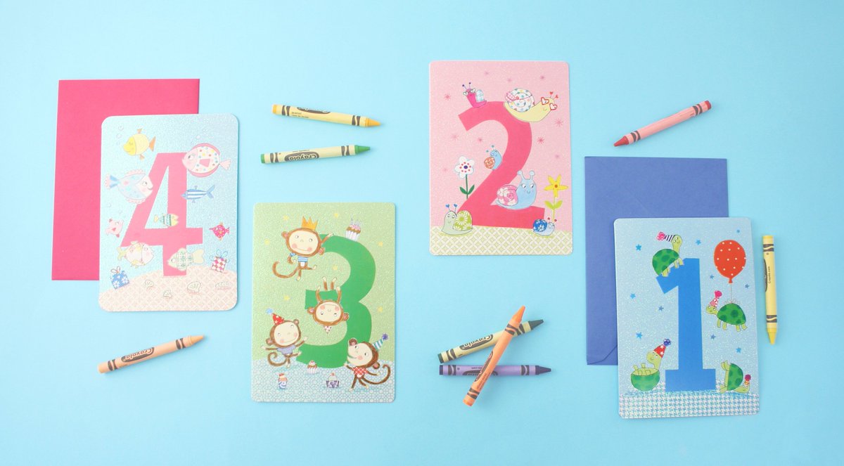You can't go wrong with glitter! We love the effect on these cute kids age cards!