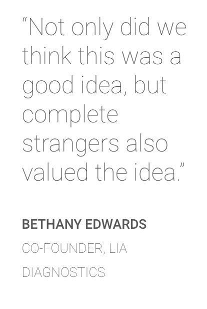 Two alumnae founded the company <a href="/LIADiagnostics/">LIA Diagnostics</a> to produce a flushable pregnancy test.
