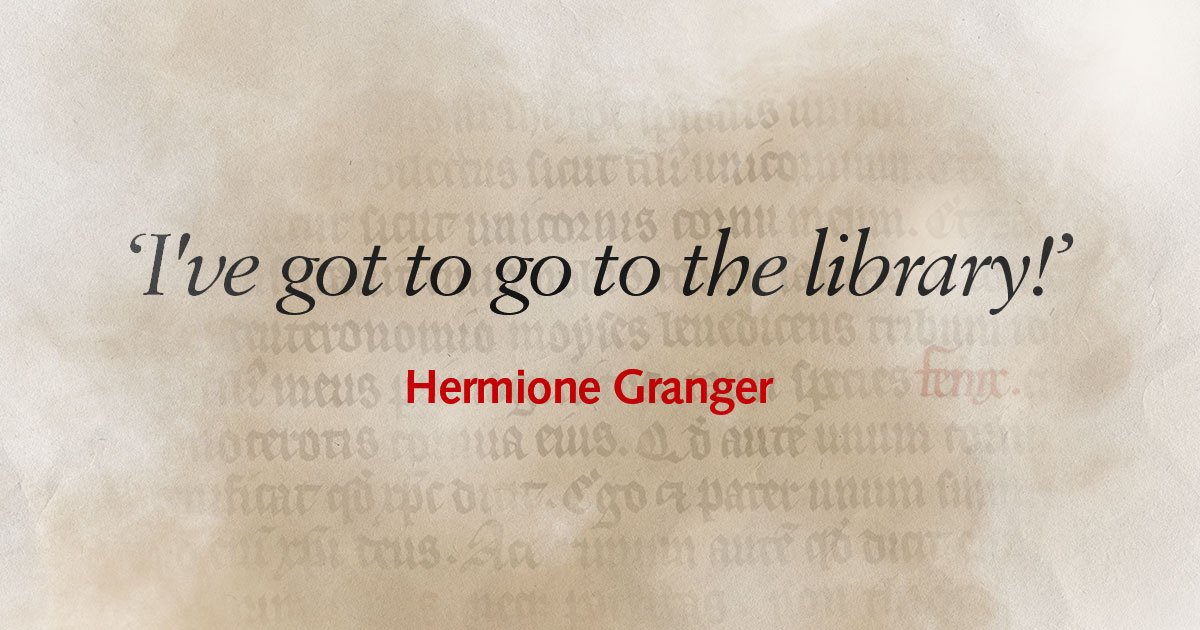 britishlibrary's tweet photo. Not that we have favourites or anything, but we really couldn't agree more with Miss Granger. #HappyBirthdayHermione! #BLHarryPotter https://t.co/CR1QbegGwO