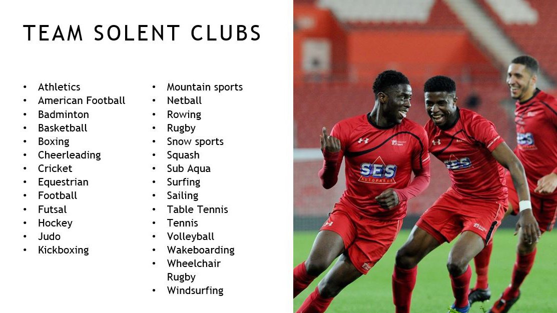SolentUni's tweet photo. Get involved with our @TeamSolentSport clubs this year - more info here: https://t.co/aZo1PDUTt0 #WeAreSolent https://t.co/9YlMLmrMzo