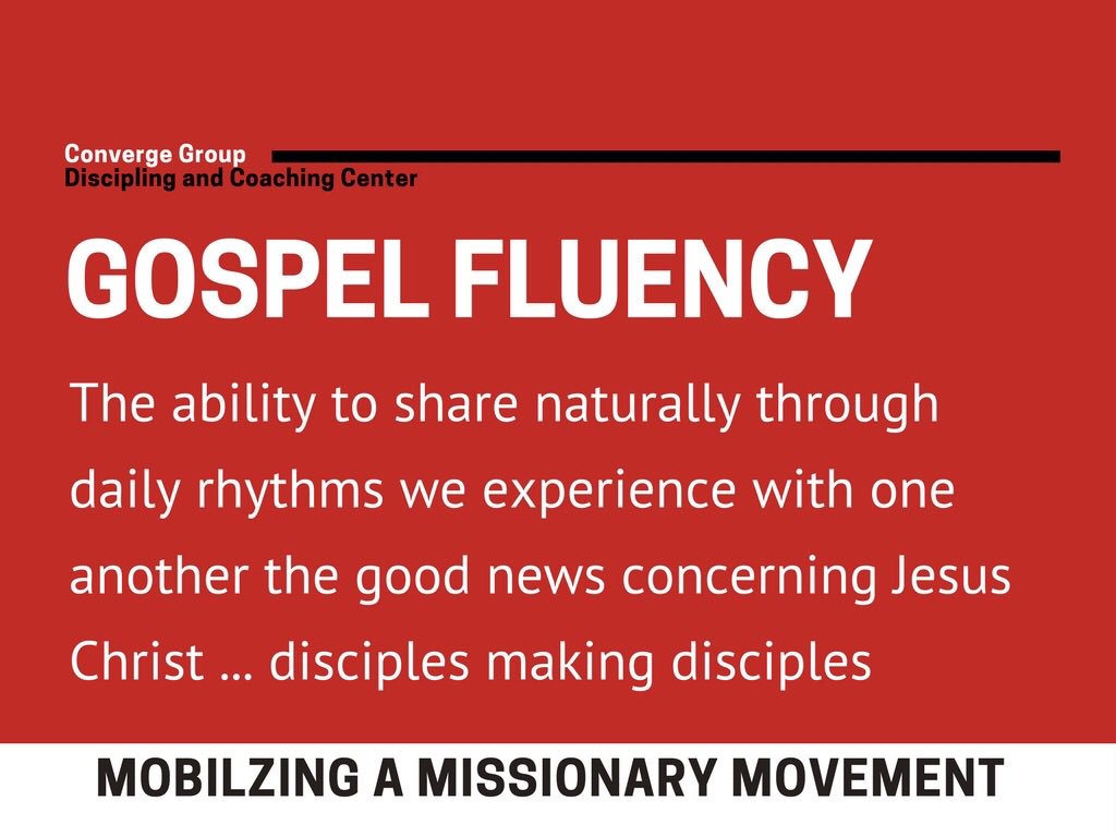 DavidABennett's tweet photo. One focus in a #MissionaryApproach to new church startups is to improve on gospel fluency throughout the day. #businessonmission #joinuscg https://t.co/FR6120DXib