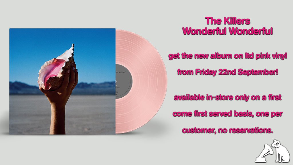 hmvtweets's tweet photo. New @thekillers album #WonderfulWonderful is out on FRIDAY! Get the ltd pink LP in-store only, find your local here: https://t.co/ZBzBXIpx6V https://t.co/goyujTcDVv
