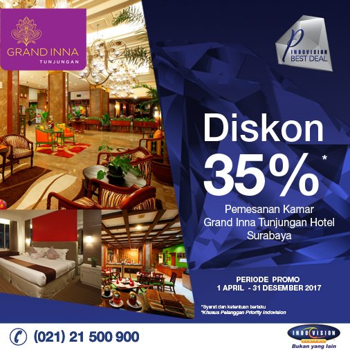 MNCVisionID's tweet photo. Hi SobatVision, dapatkan promo-promo diskon untuk pemesanan kamar di hotel terbaik khusus Anda pelanggan Indovision yang ada di bawah ini. https://t.co/lDKjFkvMSx