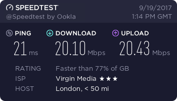 3DPrintMonthly's tweet photo. Hey @vmbusiness should our new 350Mbps connection look this slow after 24 hours of activation? Your engineer left up ship creek w/o a paddle https://t.co/txzuLRUhzz