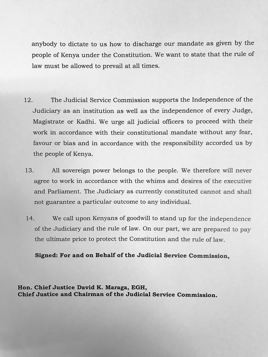 Judicial Service Commission statement on attacks on the Judiciary.