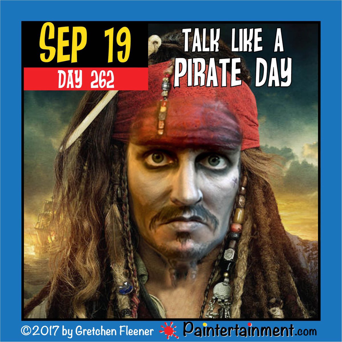 gretchenfleener's tweet photo. Happy talk like a pirate day!! https://t.co/AS9L4wLdtz #talklikeapirateday #daysoftheyear #paintertainment https://t.co/pynCkYysZZ