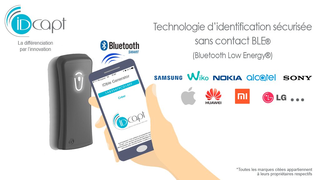 IDcapt's tweet image. IDcapt (fab 🇫🇷) annonce l’évolution de sa gamme de lecteurs avec la techno sans contact #BLE (#Bluetooth Low Energy) bit.ly/2xeJyCe