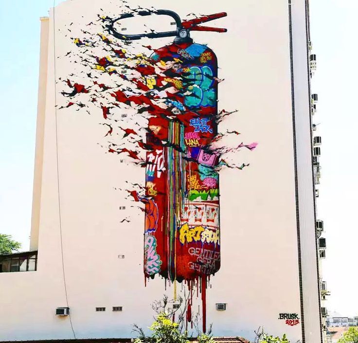 'Extinguisher.' Tribute to one of the most infamous graffiti tools by Brusk in Brazil.