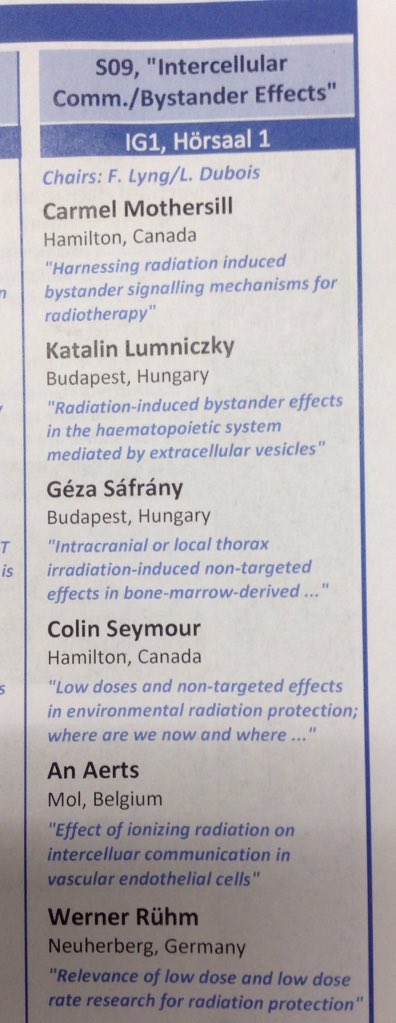RESC_TU_Dublin's tweet photo. Enjoyed chairing Intercellular Communication/Bystander Effects session today at #ERR2017, Essen https://t.co/ryWe5oFvR5