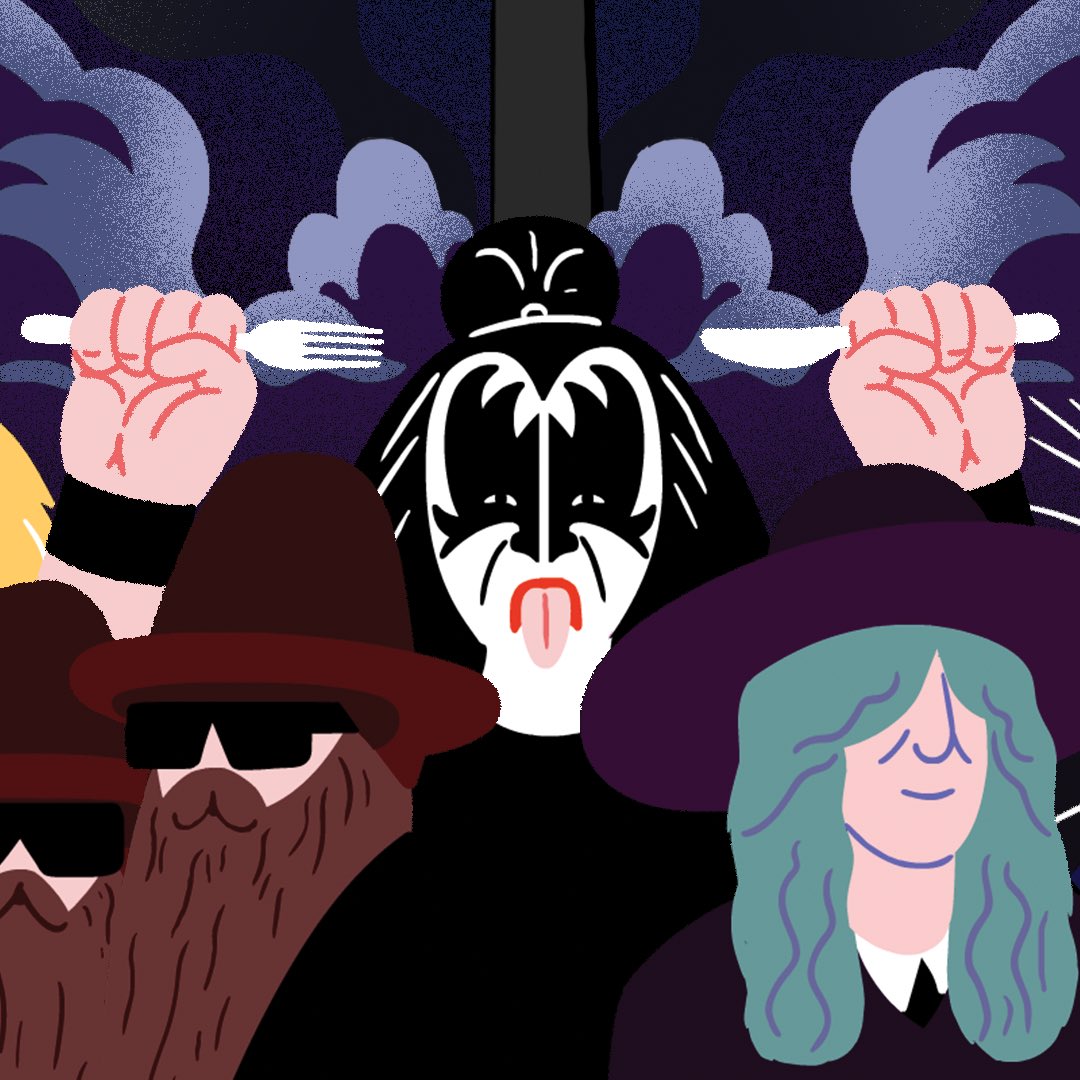 tombunker's tweet photo. My cover illustration for 'Dark Side of the Spoon: The Rock Cookbook'

Feat. 30 delicious rock inspired recipes and illustrations! 🔥🍔🤘🏻 https://t.co/grXypiG28l