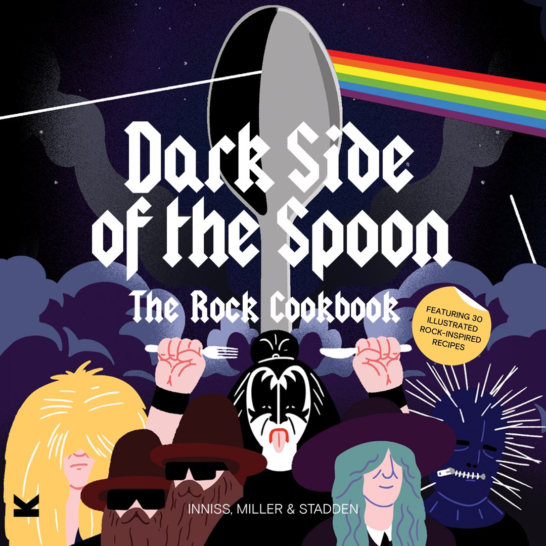 tombunker's tweet photo. My cover illustration for 'Dark Side of the Spoon: The Rock Cookbook'

Feat. 30 delicious rock inspired recipes and illustrations! 🔥🍔🤘🏻 https://t.co/grXypiG28l