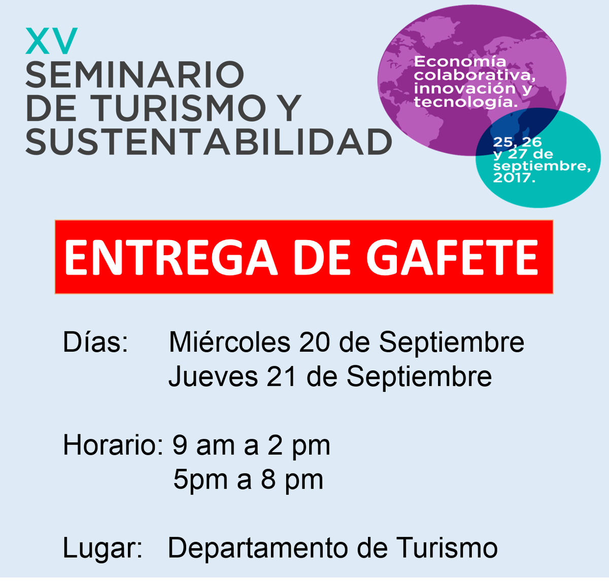 satysmx's tweet photo. A partir de mañana podrán pasar por sus gafetes en horario de Oficina al Departamento de Turismo #Satysmx https://t.co/Aa5kMSzS0p