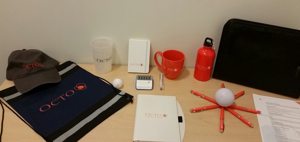 AM_Moschera's tweet photo. My desk...Totally not obsessed with @octoconsulting whatsoever! What would make you think that?
#lifeatOcto #Octofun https://t.co/Mo98Oeh4US