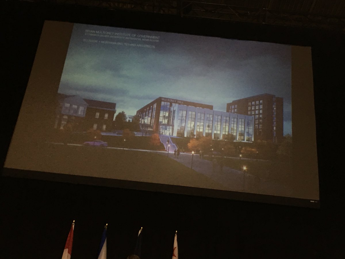 stfxuniversity's tweet photo. Ok... just one pic before the grand reveal tomorrow. An exterior view of beautiful Mulroney Hall, home to Mulroney Institute of Gov. #stfx https://t.co/n1HG0Vp6QU