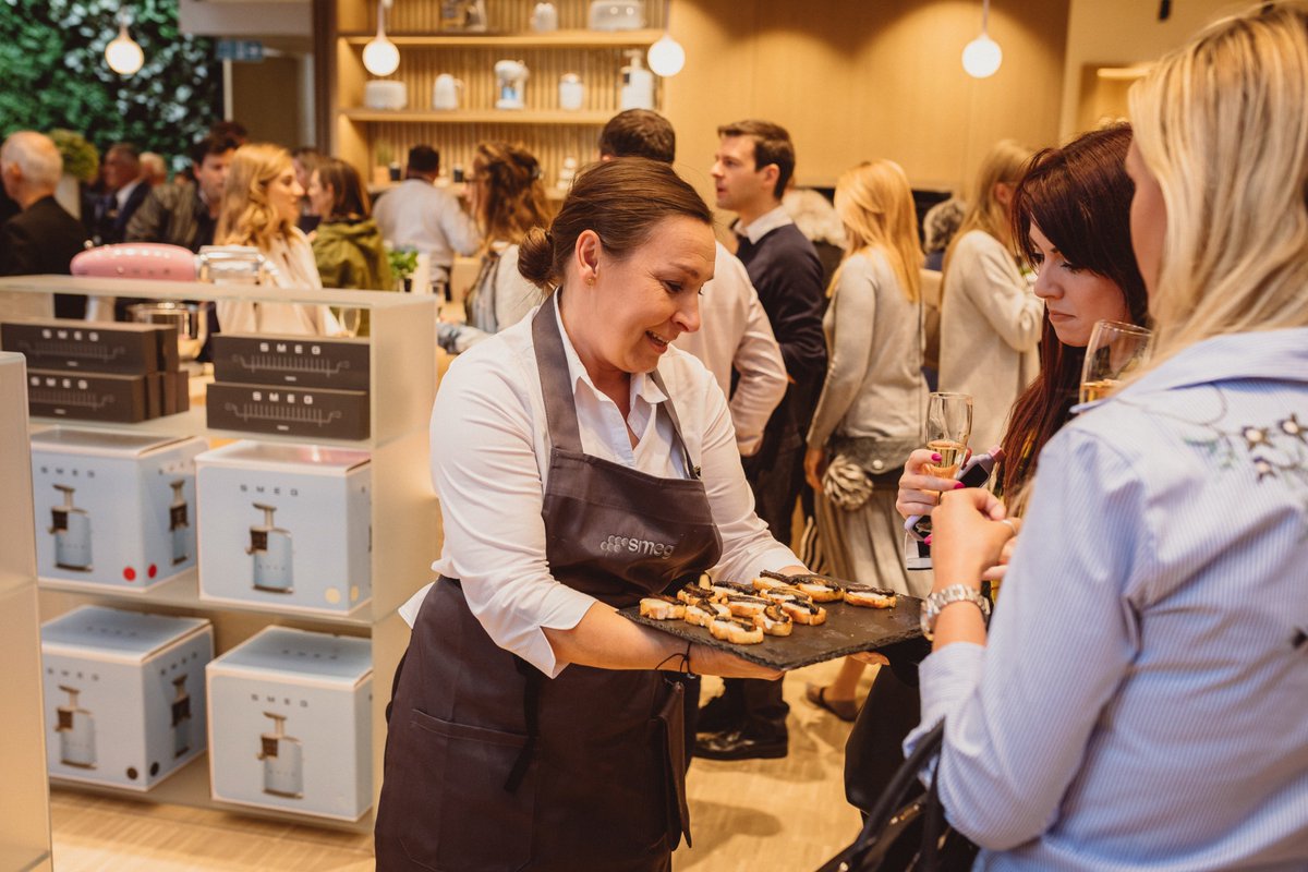 doppiozeroUK's tweet photo. It was a pleasure to serve our Italian handmade dishes at the opening party of the @smeguk flagship store! #smeglondon #doppiozerocatering https://t.co/cfO7Rgyjhf