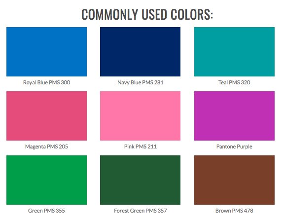 Pink Pms Color Chart