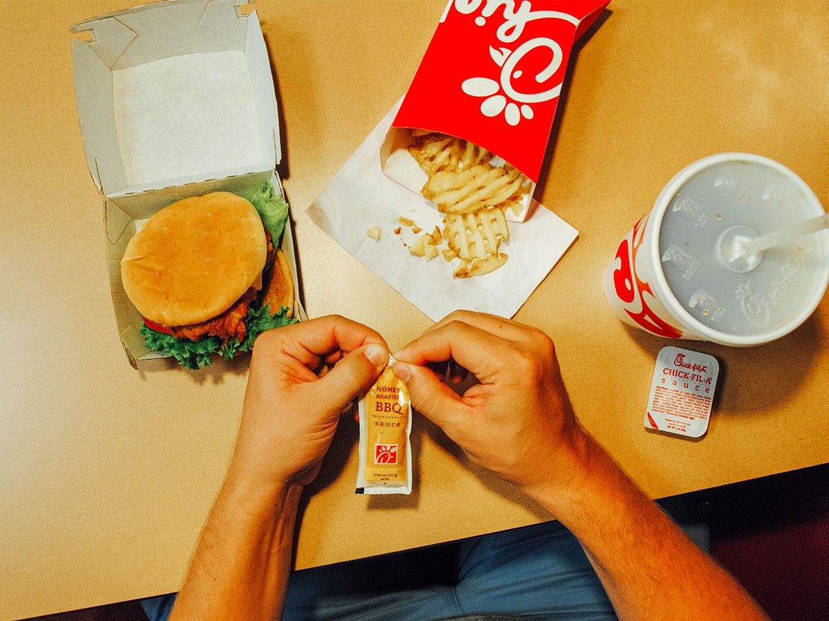 cfacedarhill's tweet photo. Top our Chick-fil-A Chicken Deluxe Sandwich with your favorite sauce. You deserve it. https://t.co/oRXbqSMTyl