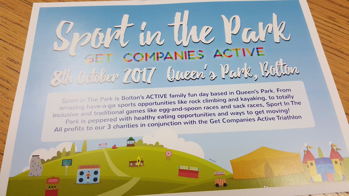 CompaniesActive's tweet image. Leaflets for #SportInThePark #Bolton are going out today! Bring your kids to enjoy have-a-go sports and more! getcompaniesactive.co.uk/funday