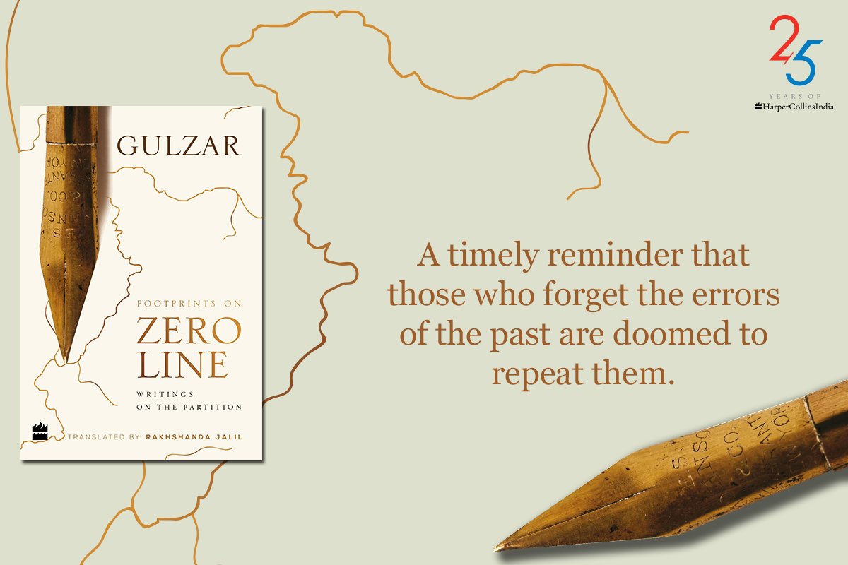 HarperCollinsIN's tweet photo. Gulzar Sahib's #FootprintsOnZeroLine. Buy now: https://t.co/raL5mZo7ep https://t.co/upgzhXxt4a