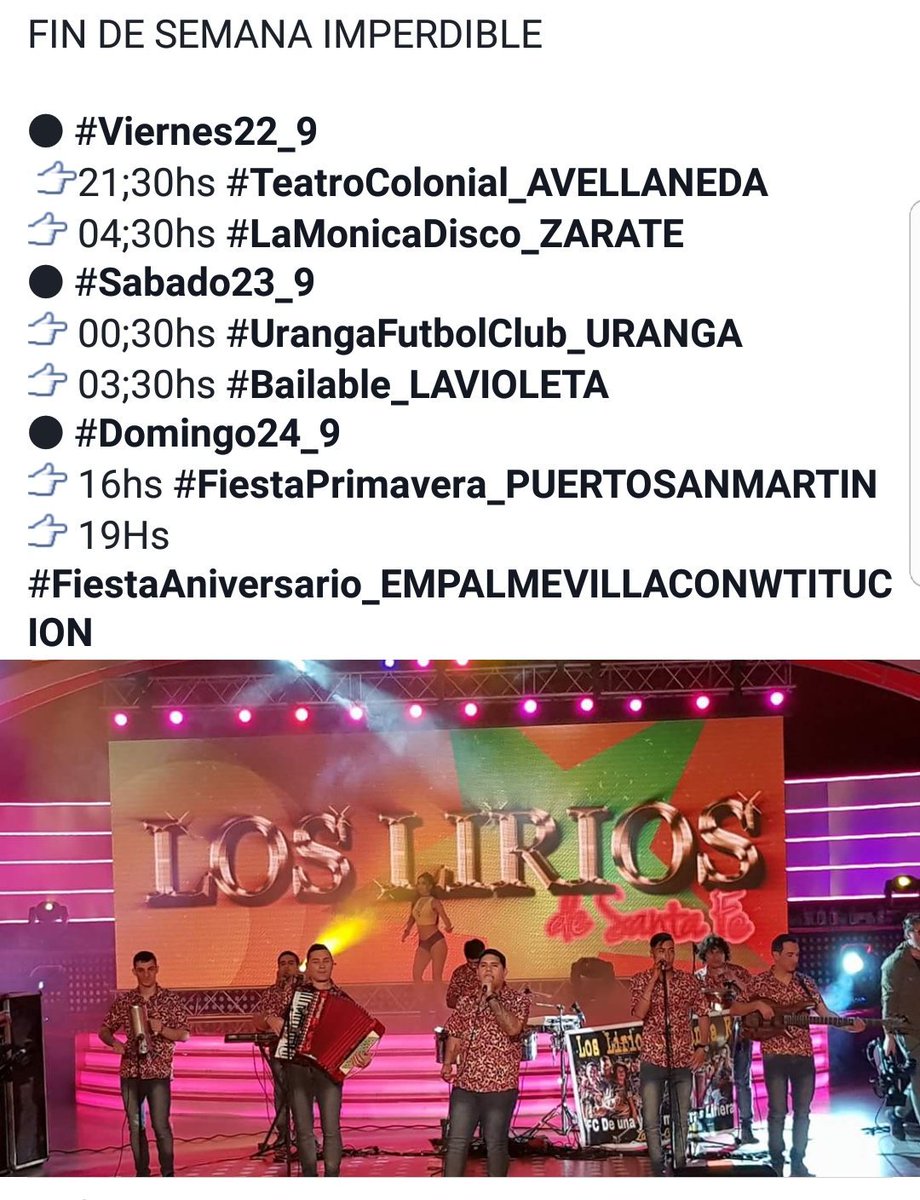 lirieras's tweet photo. @liriosdesantafe #SiempreSiempreLirios #LosLiriosDeSantaFe #LLDSF #Lirios 🌺 #LosLirios https://t.co/iSQcz3KBsf