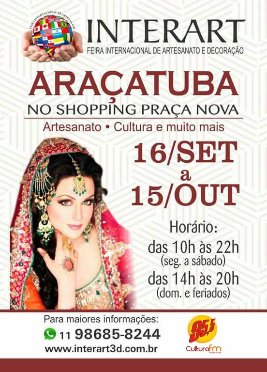 Cultura95's tweet photo. ✔Até 15 de outubro de 2017, #Interart2017 no #ShoppingPraçaNova de #Araçatuba ➜ https://t.co/zEJo8ACknT https://t.co/gAHwcnTRwc #Compartilha https://t.co/7fF5BSWn7B