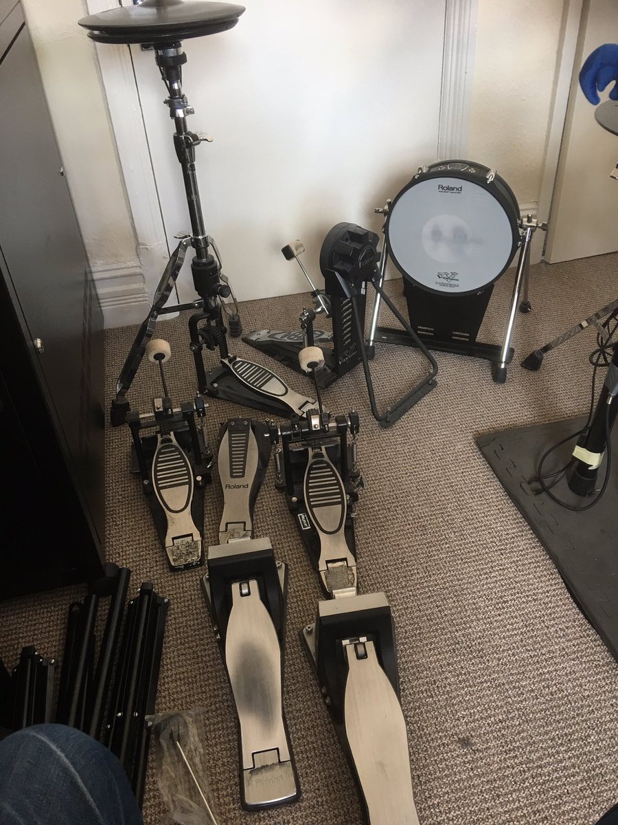 Mrgregles's tweet photo. Cleaning all my drum pedals... safe to say I have a few! #drums #drummersoftwitch https://t.co/wL1WM9G6qw