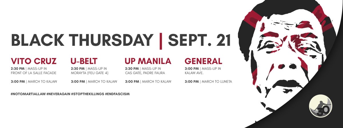 We, The Manila Collegian, call to #StopTheKillings and say #NeverAgain to #MartialLaw by tyrant #Duterte!