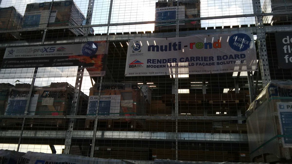 MartinWillB's tweet image. Banners &amp;amp; display stand all set up @BeersTimber Wythenshawe #tilebacker #fireprotection #rendercarrier all in stock.
