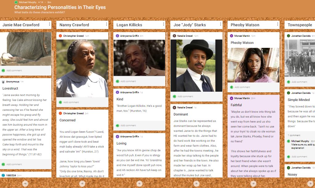 DeanMurphHLR's tweet photo. @padlet is getting a workout in African American Lit today! Great tech tool. #d218tech https://t.co/vj25XFCVsy