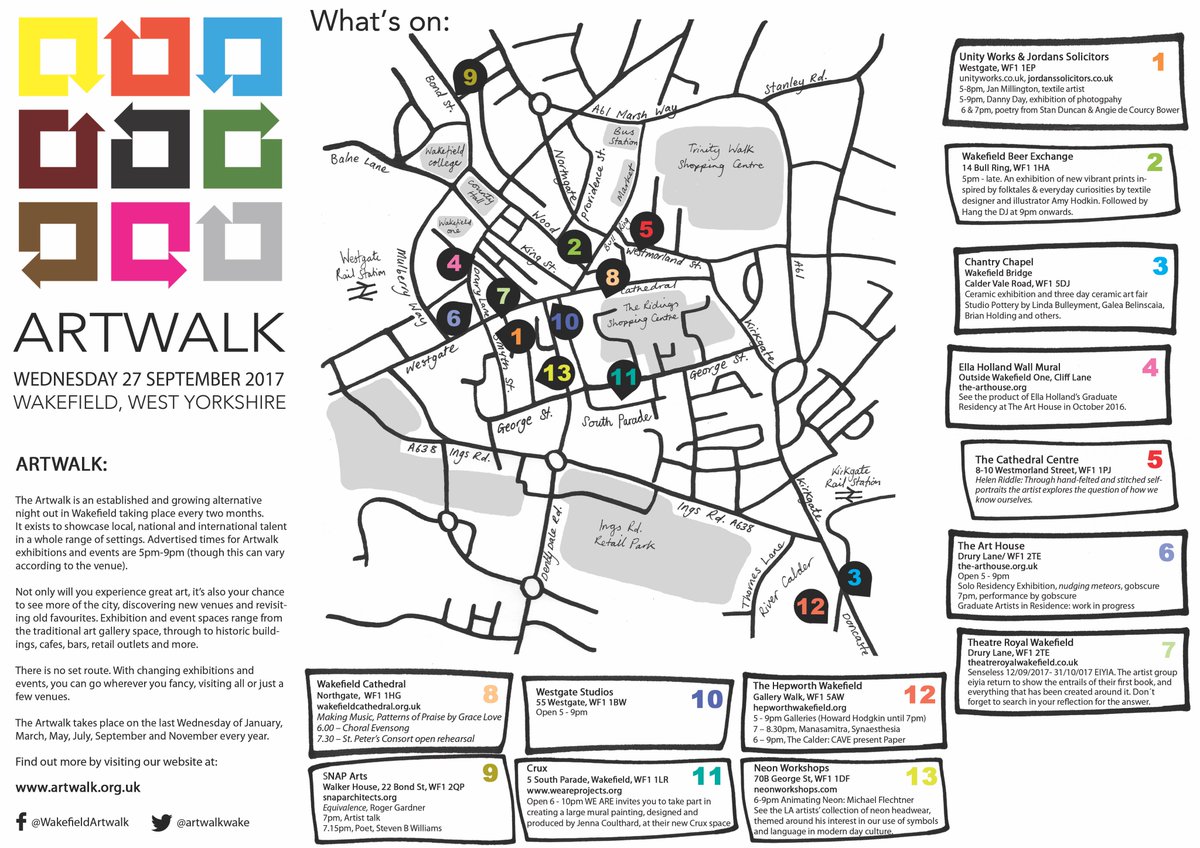 WEARE_projects's tweet photo. 27 SEPT @artwalkwake 
Crux is open 6-10pm live mural painting with Jenna Coulthard
New exhibition 'Curious' by Amy Hodkin @WakefieldBeerEx https://t.co/rLixNL60IM