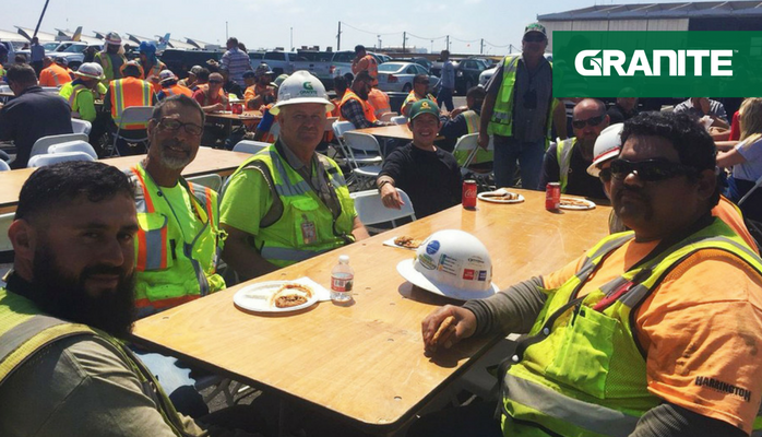 Granite's tweet photo. LAX Midfield Satellite Concourse Project team hosts BBQ to recognize safety efforts. #GuardianChallenge #TeamGranite https://t.co/CLXyGaGFBb https://t.co/70ZFpLMe92