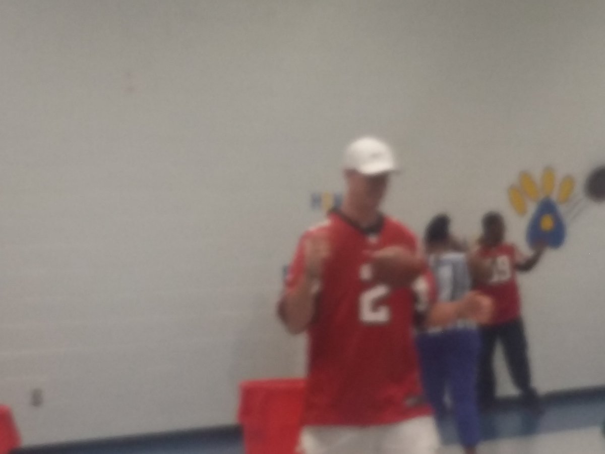 TAGMsBussey's tweet photo. Falcons are in the building! 
Riseup https://t.co/8RFj2SUj31
