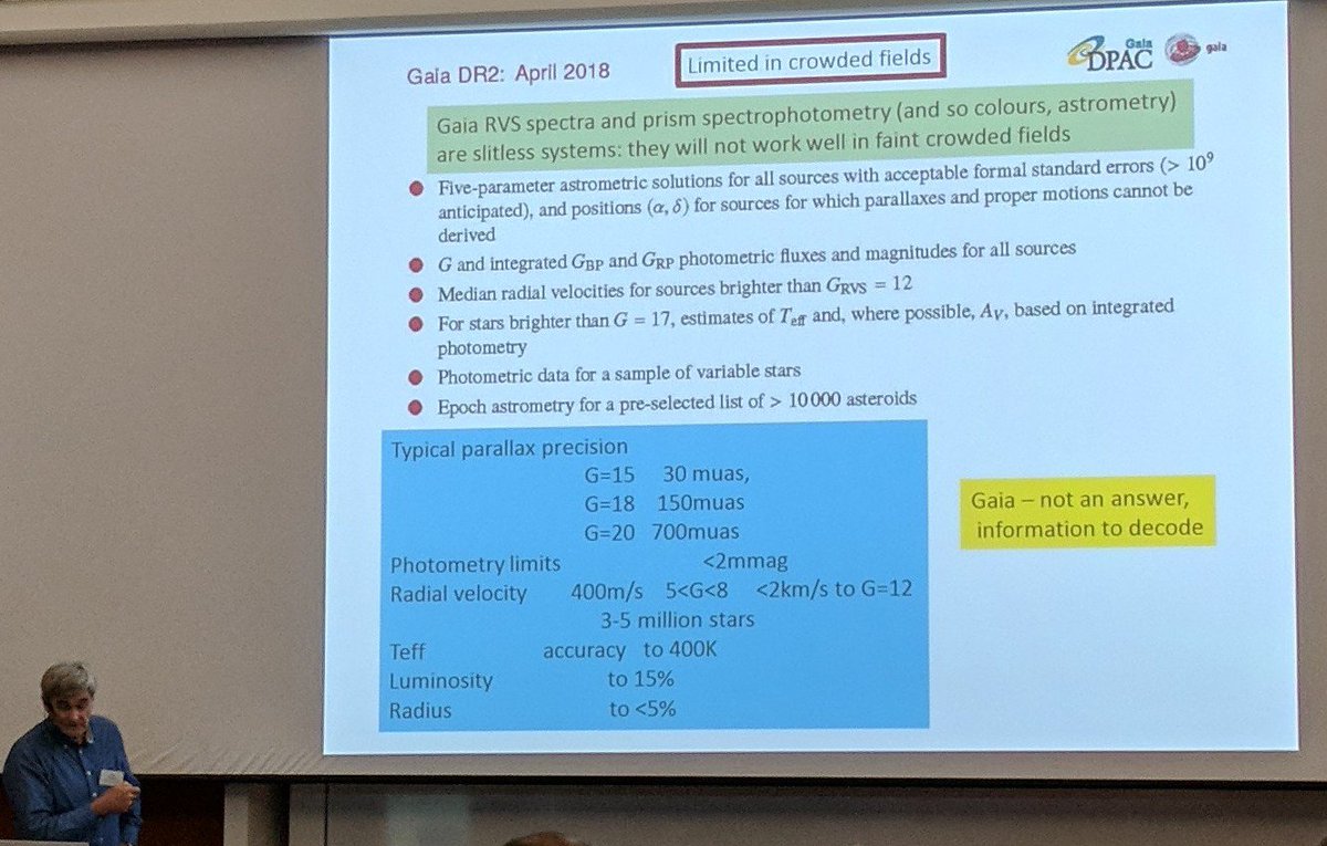 quantumpenguin's tweet photo. G. Gilmore: Gaia DR2 April 2018 data release info - 2.5 billion stars! #MODEST17 https://t.co/XBa0YEDTfJ