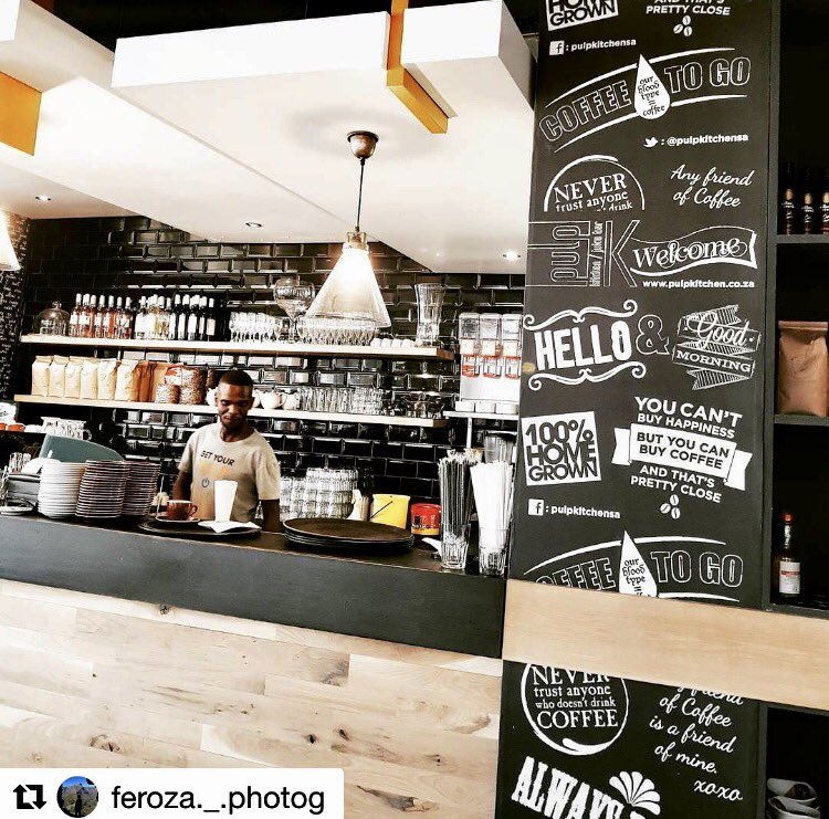 PulpKitchenSA's tweet photo. Buzzing Mondays... #Repost 
Inspiring coffee spaces this Monday morning. We had the best smoothie @PulpKitchenSA Sooo damn good https://t.co/f9WP1PUnji