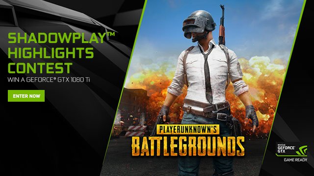 NVIDIA GeForce on Twitter: "Use ShadowPlay Highlights in @PUBATTLEGROUNDS, upload your wins to Twitter &amp; you could score a GeForce GTX 1080 Ti: https://t.co/q8HTy2rfYv https://t.co/ceruZjxkW0" Twitter