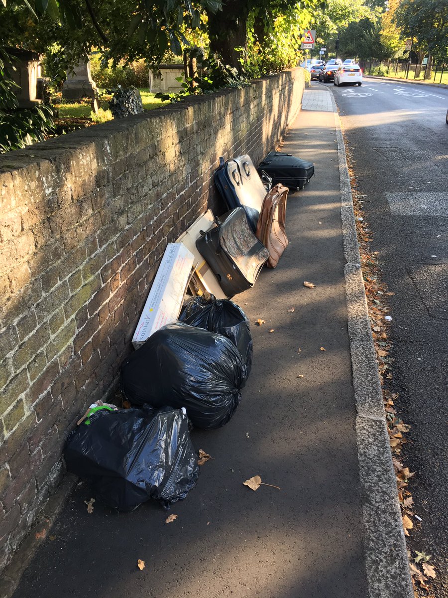 ArchaeologyTony's tweet photo. Load of fly tipped rubbish outside St Dunstan's Church In Feltham @LBofHounslow - can you arrange a collection? Thanks. https://t.co/ctiyahn0Sf