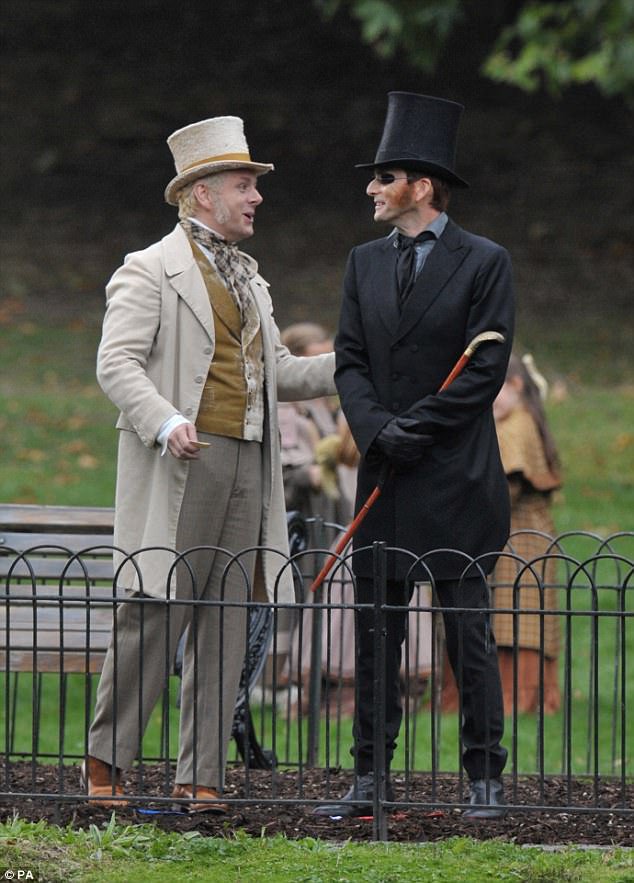 David Tennant and Michael Sheen in costume for Good Omens - Tuesday 19th September 2017