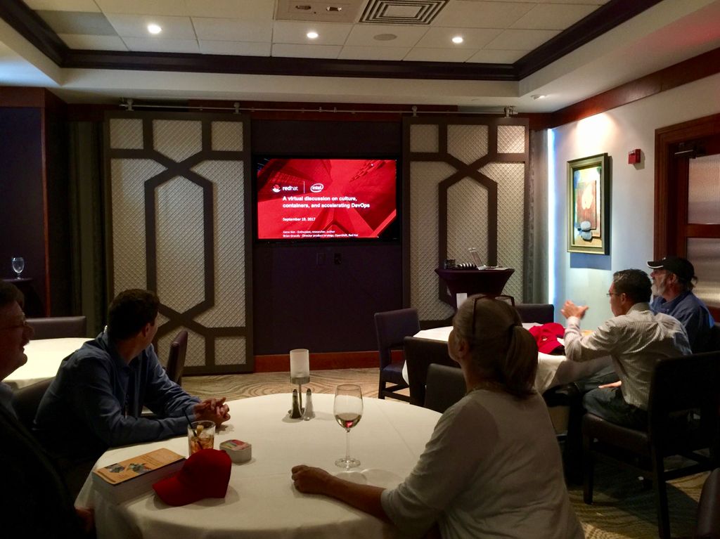 RedHatPartners's tweet photo. Our friends @1Vizuri are enjoying our virtual discussion on culture, containers, and accelerating DevOps from @RealGeneKim! #RedHatDevOps https://t.co/vPwfvvMEbX
