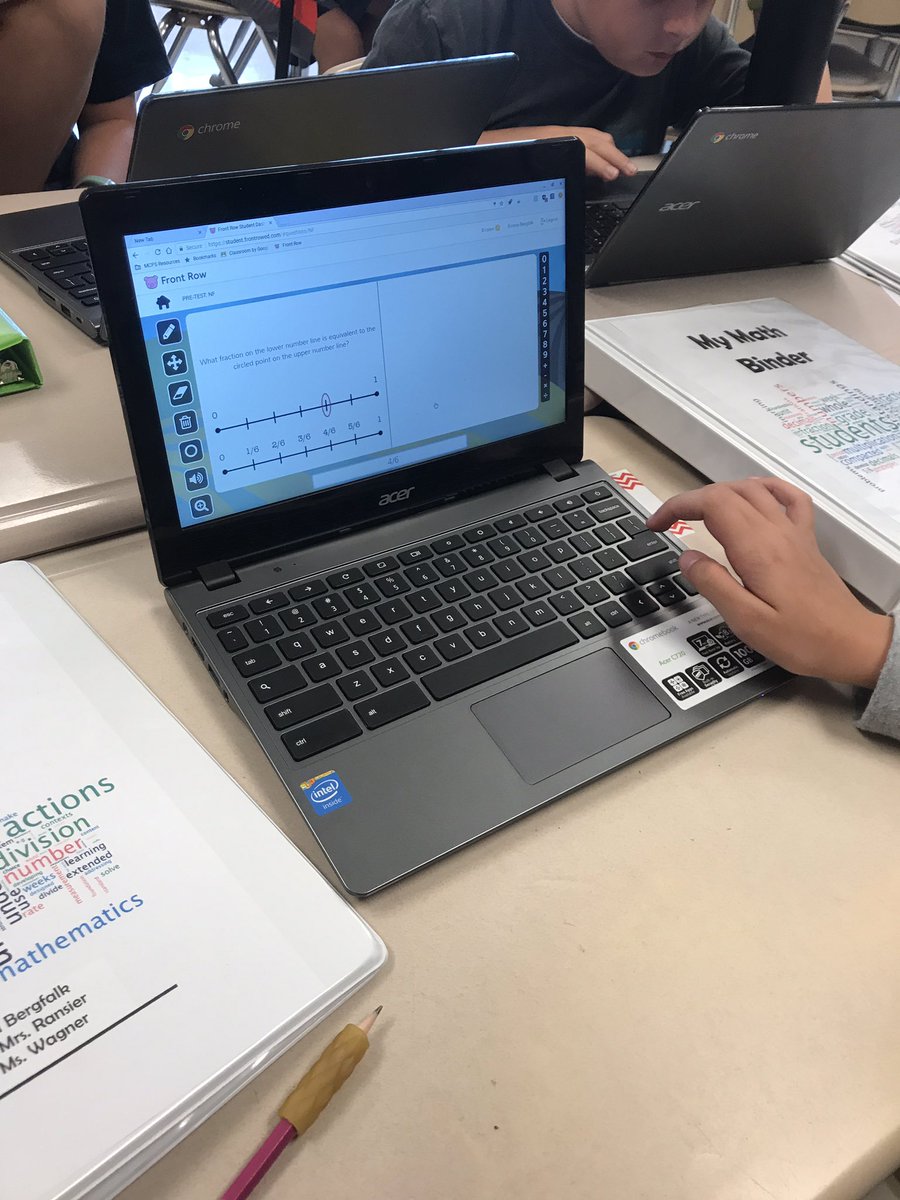 Using #FrontRow to practice multiplication of fractions <a href="/PineCrestES/">Pine Crest ES</a> #engagedstudents