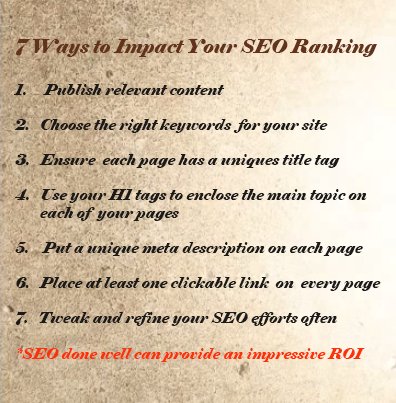webutekk's tweet photo. 7 Ways to Impact Your SEO  Ranking https://t.co/RYoE0umL0K